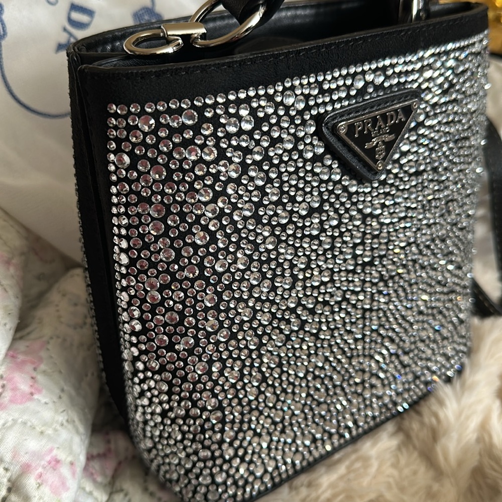 Prada Black Crystal-Embellished Mini Tote - Picture 7 of 8